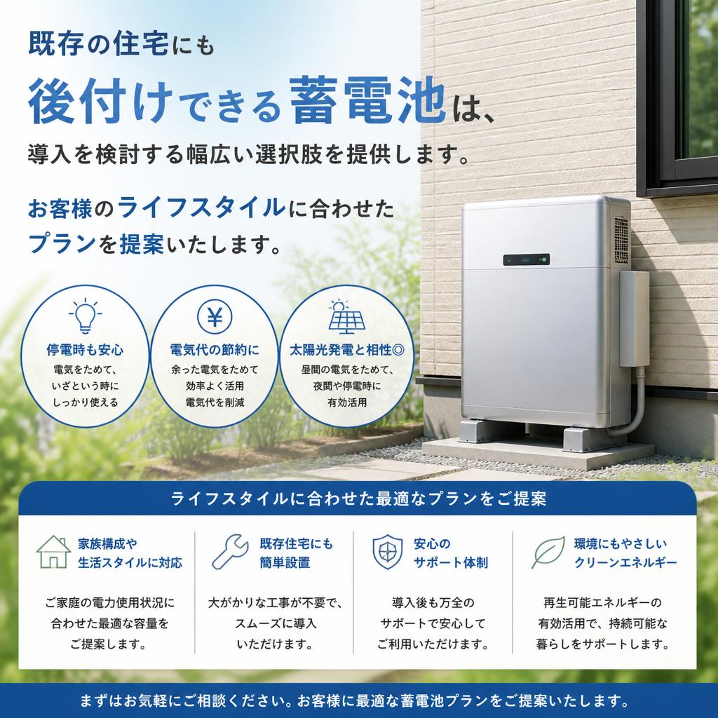 後付け設置の柔軟性