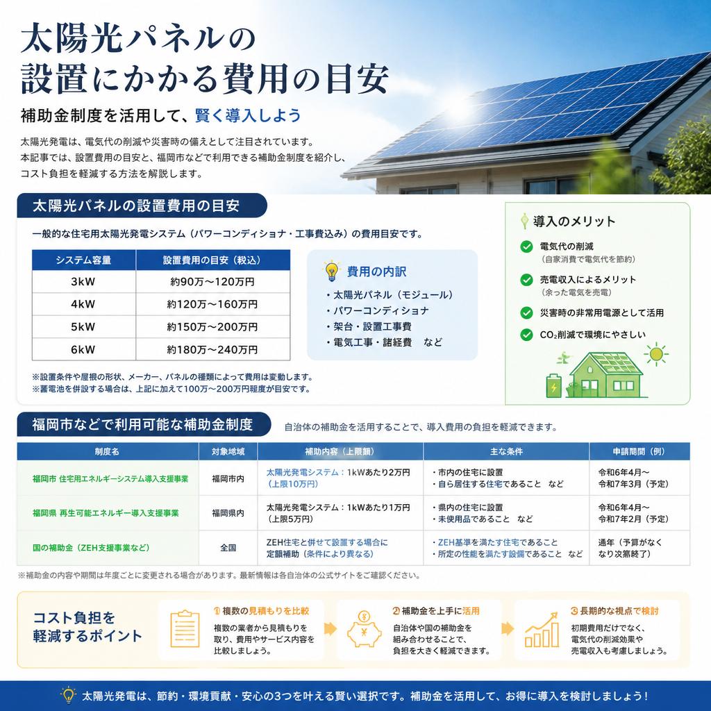 設置費用と補助金制度について