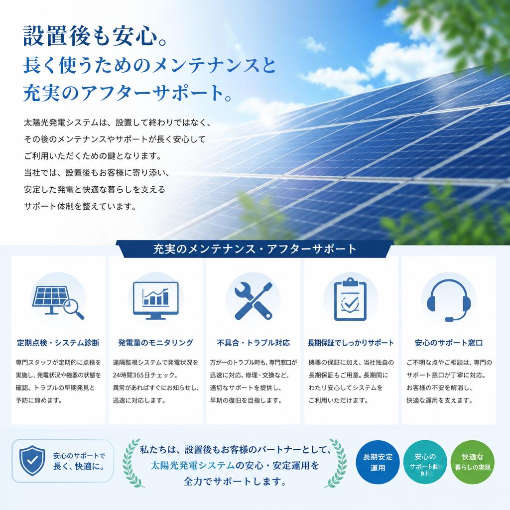 安心のアフターサポート