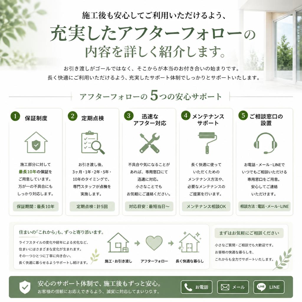 4. 安心のアフターフォロー体制