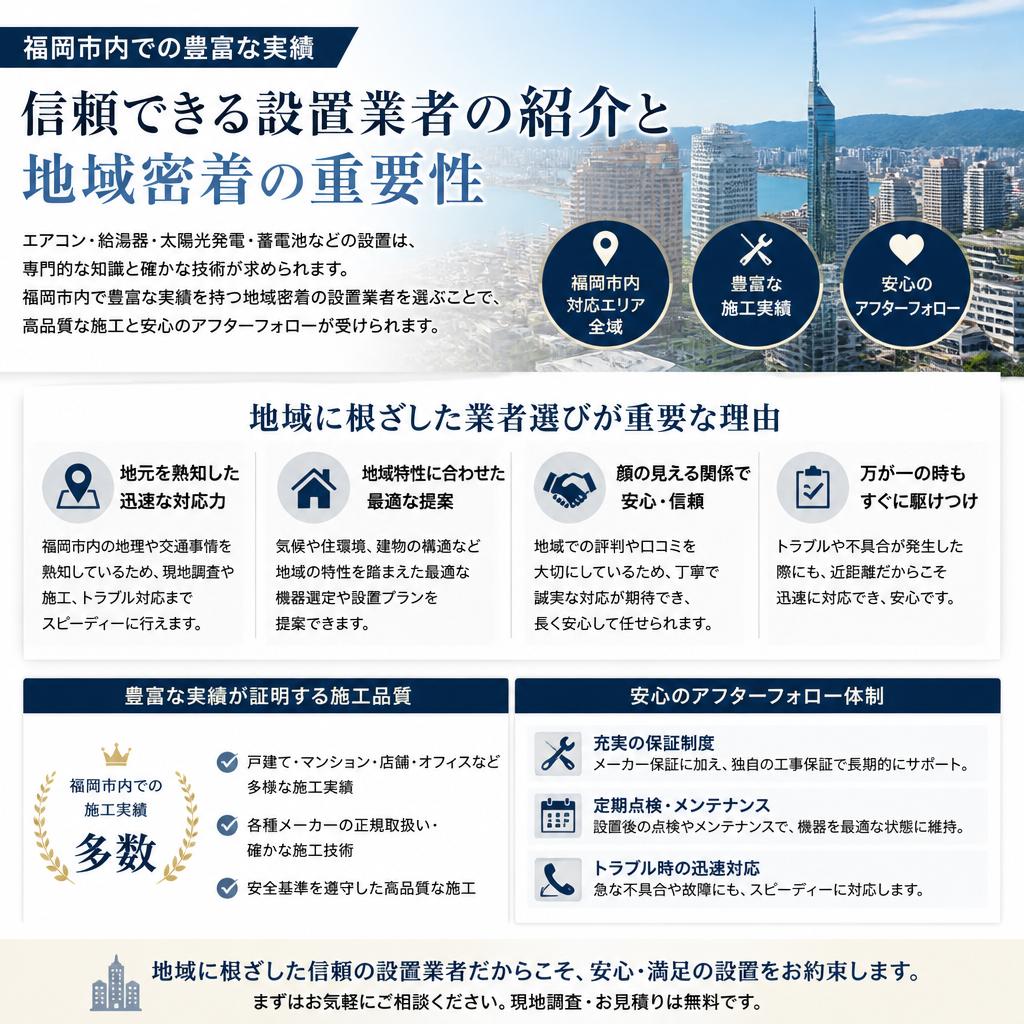 地域密着の信頼できる設置業者