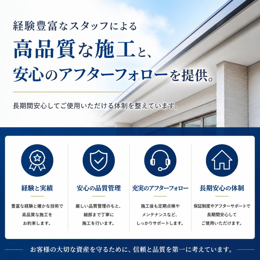 安心の施工とアフターフォロー