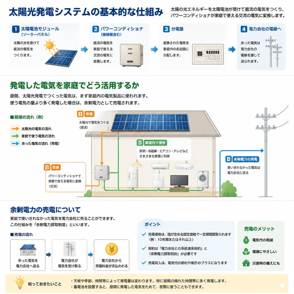 太陽光発電のシステムと仕組み