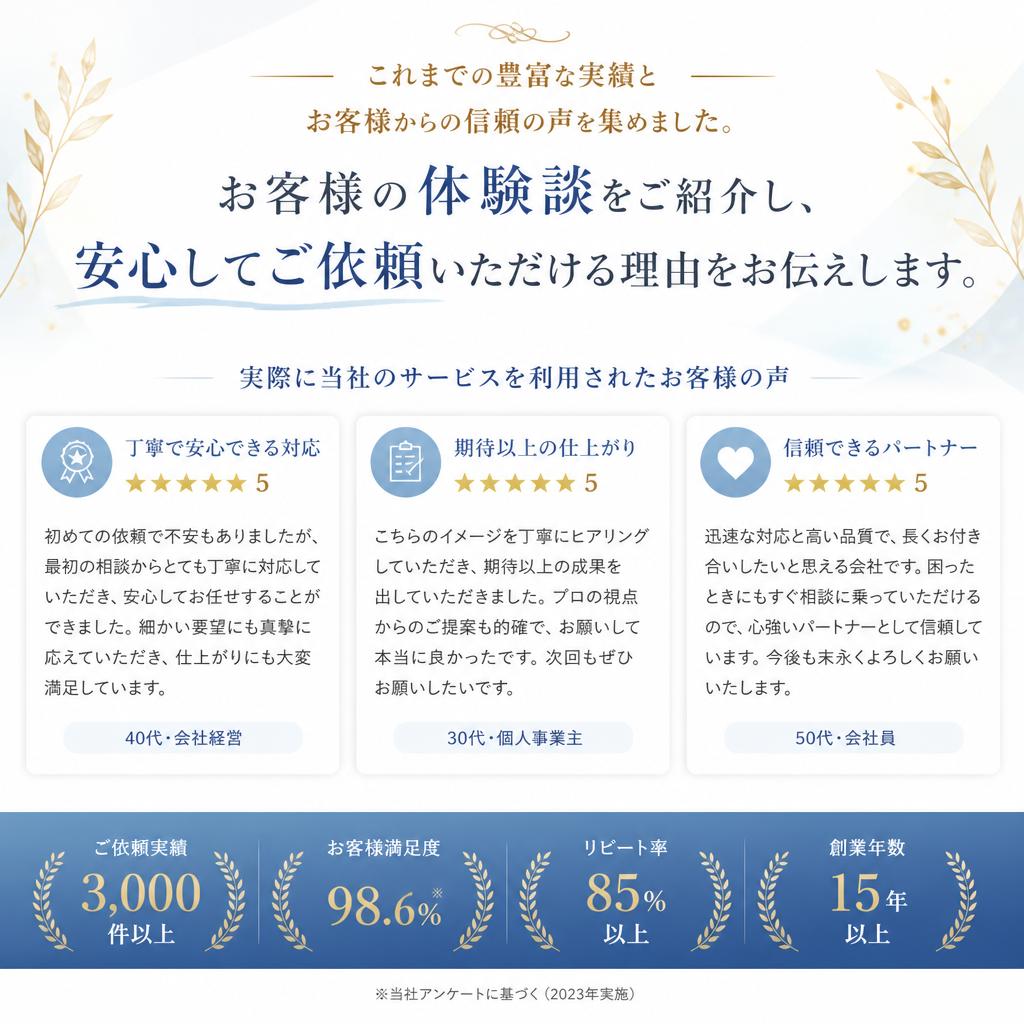 実績とお客様の声