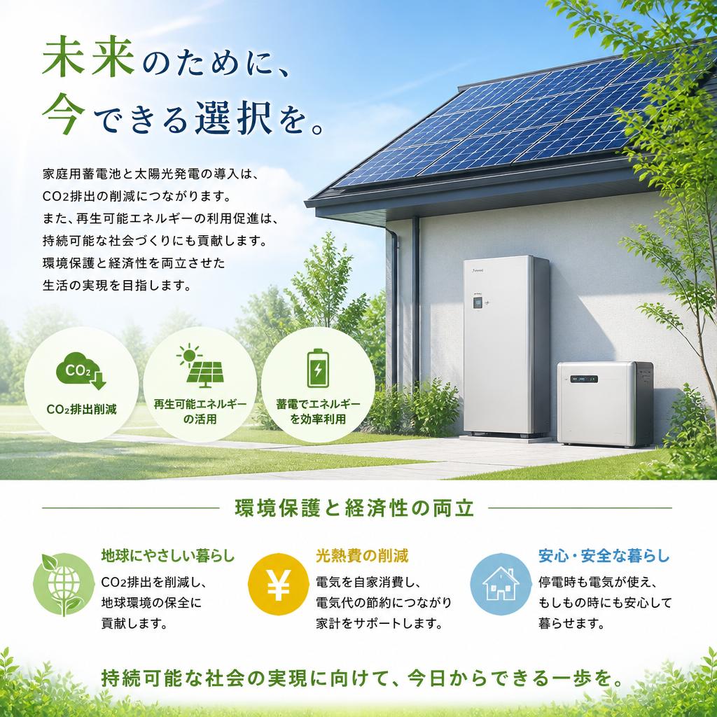 家庭用蓄電池導入による環境負荷軽減