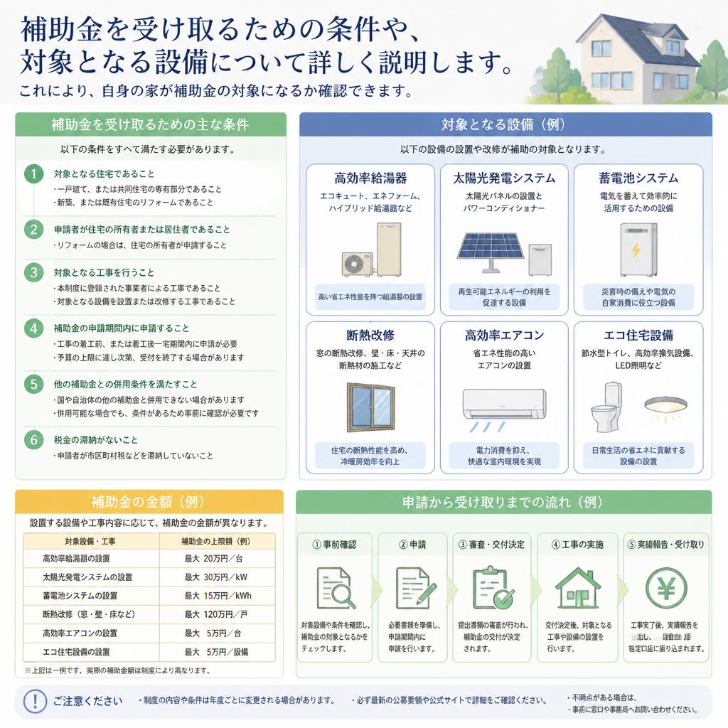 補助金を受け取るための条件