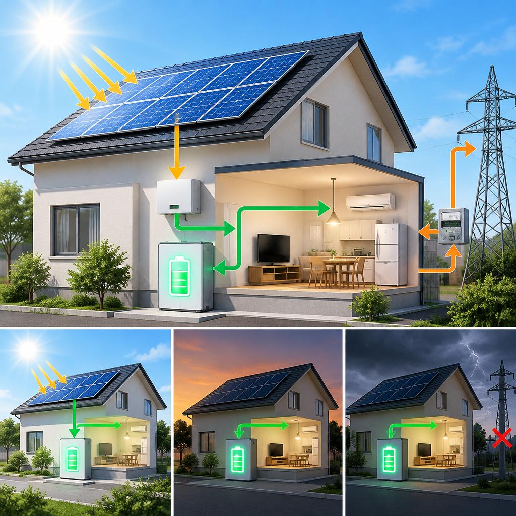 太陽光発電と蓄電池で、昼の電気を夜にも活用
